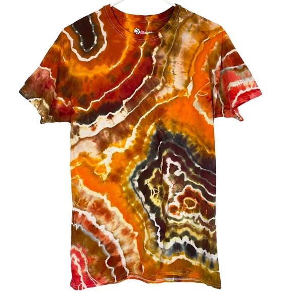 Handmade Geode Tie Dye Tee Tshirt Men Medium Unisex Cotton Crewneck Short Sleeve - Picture 1 of 12